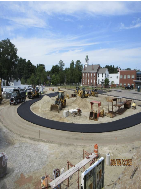 Parking lot and bus loop at new Carolyn F. Small School