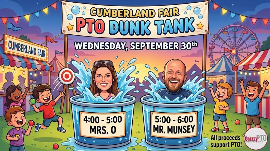dunk tank for Mrs. O and Mr. Munsey flyer photo