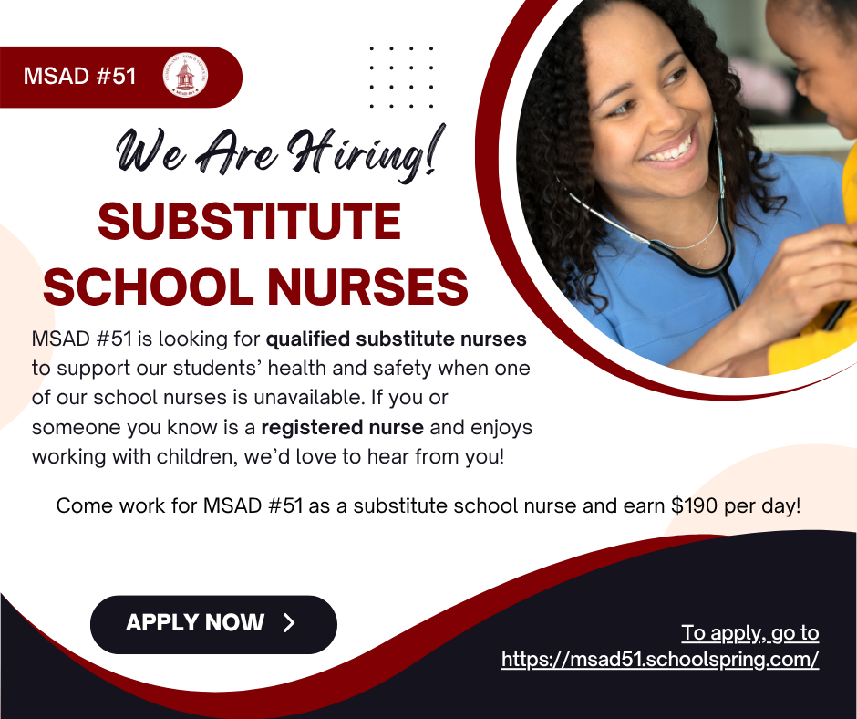 substitute school nurses ad