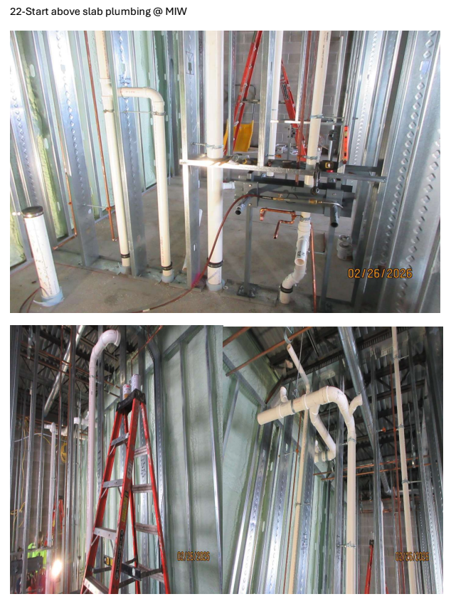 plumbing at MIW new addition