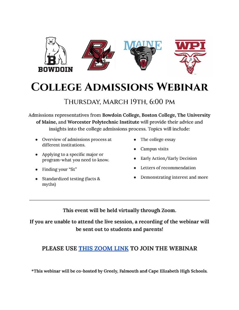 college admission webinar
