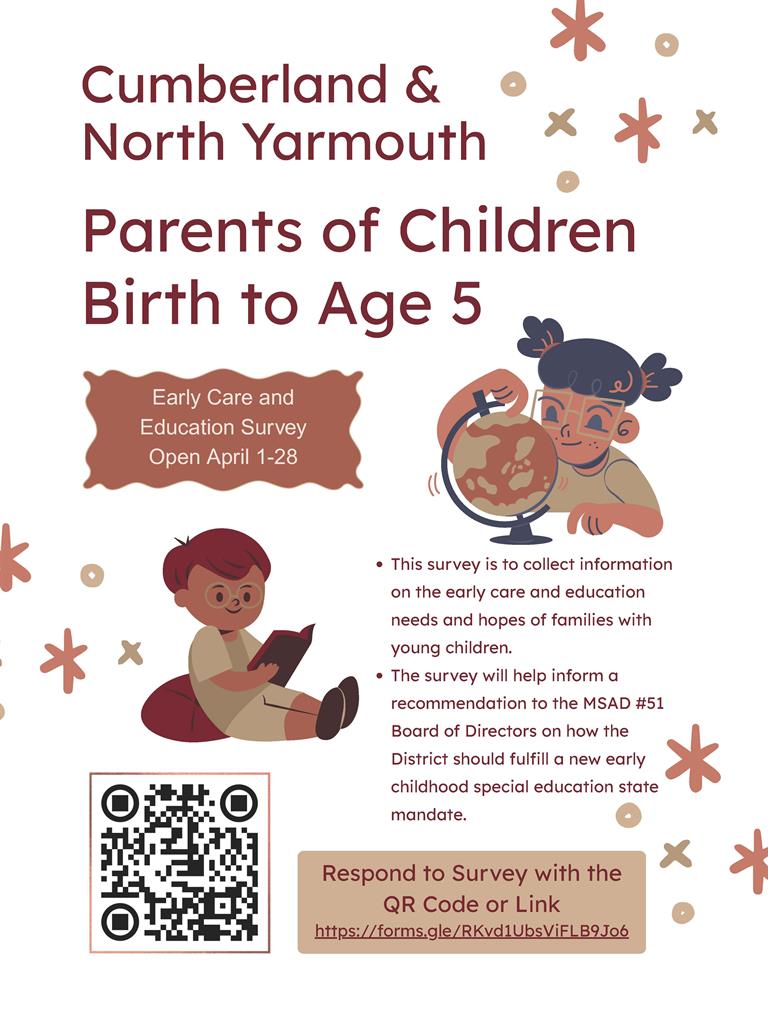 Early Childhood Special Education Committee Flyer for a Parent Survey for children newborn to 5 years old