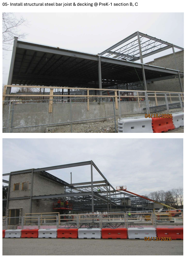 steel framing at PK school
