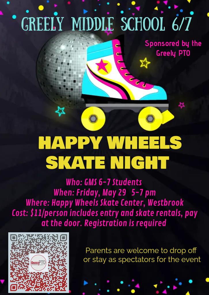 Happy Wheels Skate Night flyer