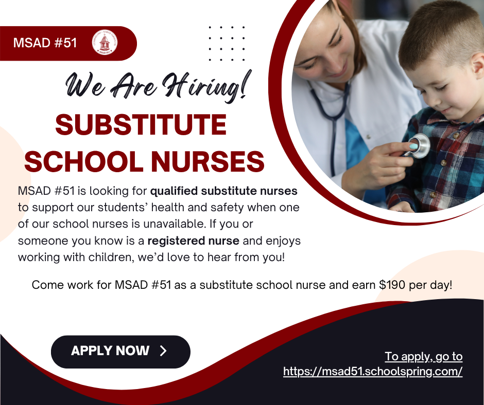 substitute school nurses ad