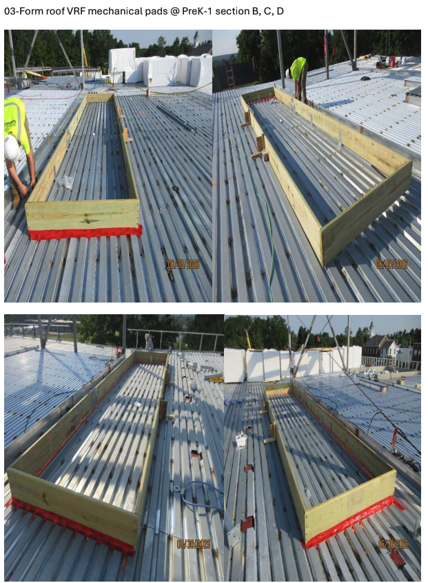 mechanical pad for MIW roof