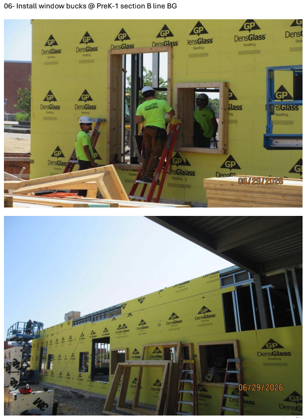 window frames going in